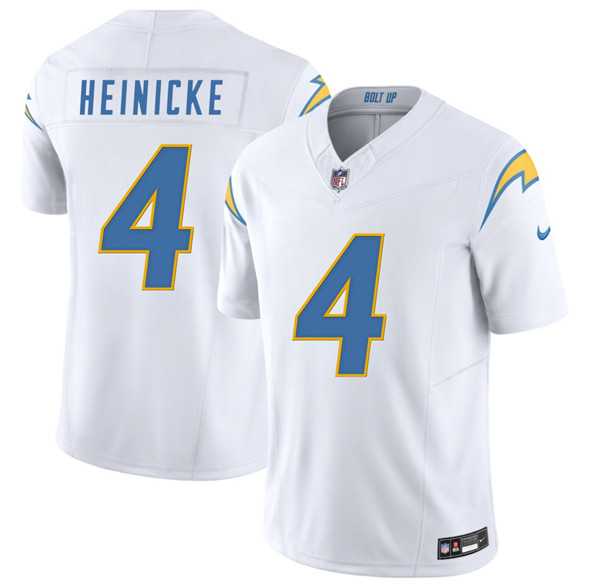 Men & Women & Youth Los Angeles Chargers #4 Taylor Heinicke White 2025 F.U.S.E. Vapor Limited Stitched Jersey